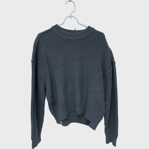 Zara Mens Sweater Ribbed Size L Gray Textured Pullover Crewneck 0506/302 NWT - Photo 3 sur 14