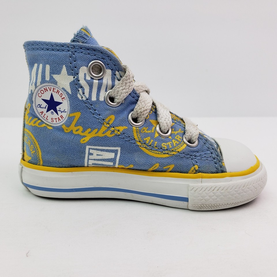Converse All Star Infant Baby Boy Size 4 Blue Logo Allover Casual