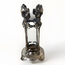 NÉGOCIABLE Porte Vase Art Nouveau Jugendstil Allemand WMF Poiconné Métal Argenté