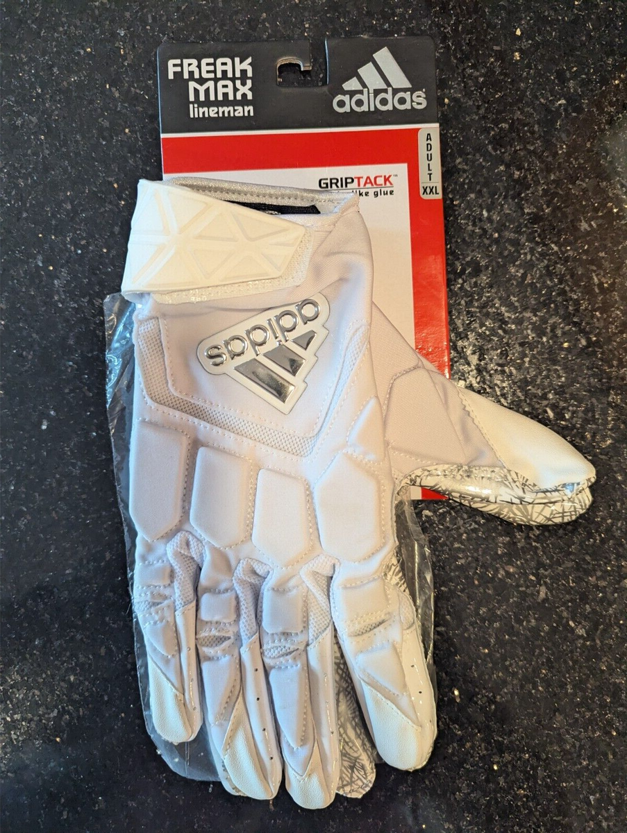 Adidas Freak Max Padded Lineman Football Gloves White NEW