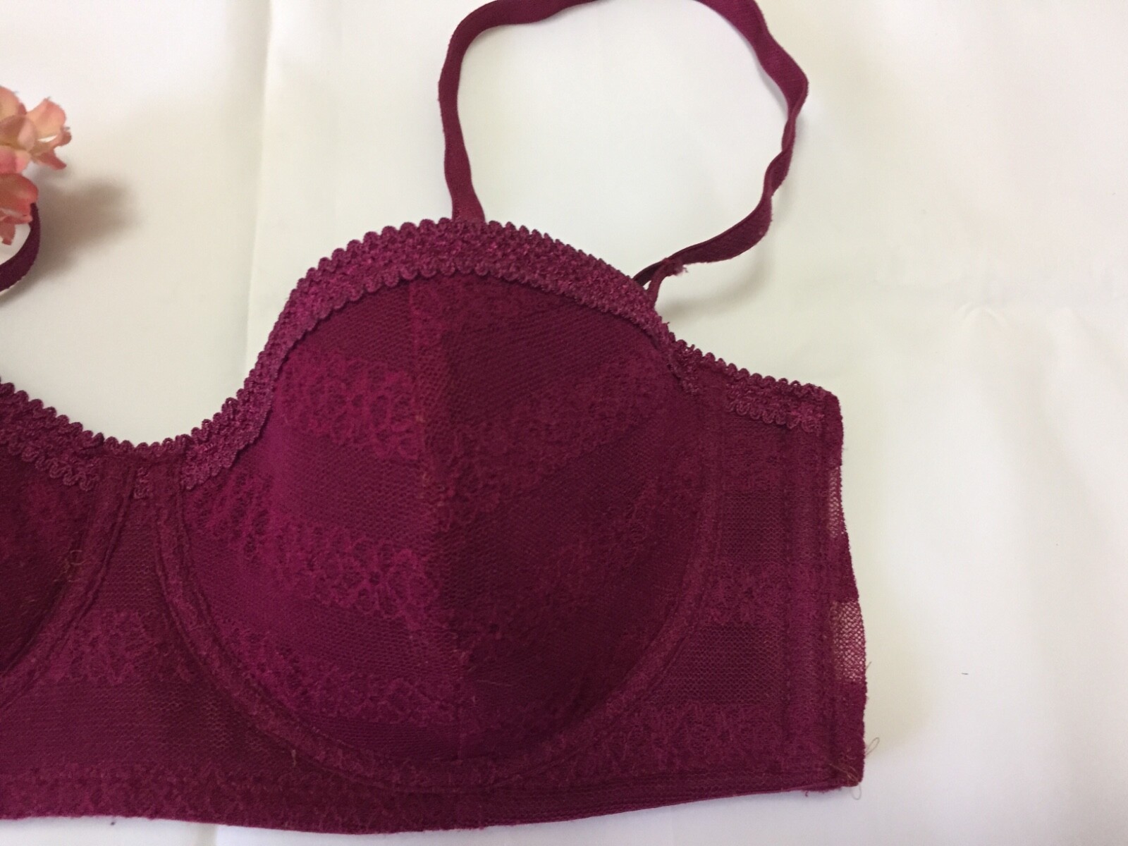 Label teared Bra size it 2b us 32b eu 70b padded underwired Dark Red | eBay
