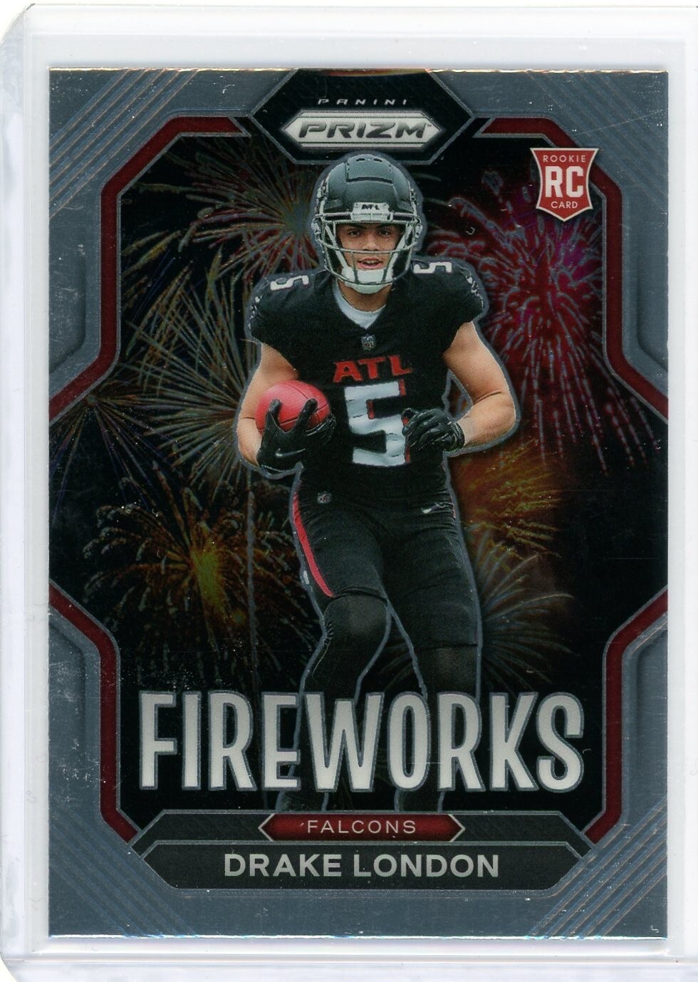 2022 Panini Prizm Drake London Fireworks RC #F-20 Atlanta Falcons