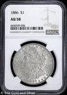 1886-P $1 Morgan Silver Dollar NGC AU 58