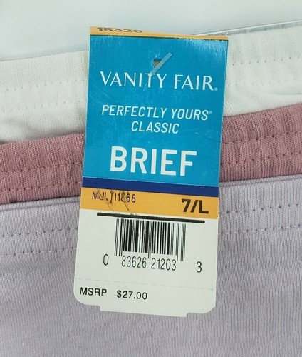 Vanity Fair Brief 15320 Perfectly Yours Classic Brief 7/L 3-Pair 100% Cotton - Picture 5 of 7