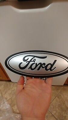 2015-17 Ford F150 front and rear emblem custom MATTE black and INGOT SILVER 9.5/"
