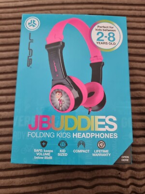 JLab JBuddies klappbare Kopfhörer Kopfband 3,5 mm Anschluss, neu, pink - IEUHJB