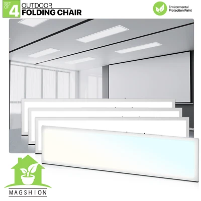 MAGSHION 4 Pcs 1x4 LED Flat Panel Light 4000LM 5000K Dimmable Drop Ceiling Troffer Light