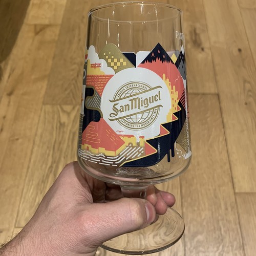 2 x San Miguel Sierra 130 Years Limited Edition Pint Glasses 20oz Brand New