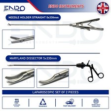 2x Laparoscopic Needle Holder Maryland Dissector Forceps Laparoscopy Instruments