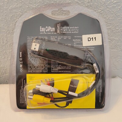 Easy Capture USB 2.0 Video Adapter with Audio Capture High-Quality (New) 