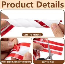 16.4Ft Self Adhesive Edge Guard-3/4 Inch Self Adhesive U Channel Rubber Edge