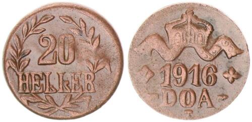 Colonies German East Africa 20 Heller J.724 C Bronze Very Fine-Excellent