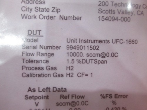 Unit, UFC-1660, 10000 sccm, H2, Mass Flow Controller, New - Picture 6 of 6