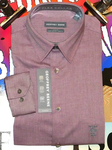 Mens Geoffrey Beene Slim Fit Long Sleeve Flex Dress Shirts $16.99 - Picture 4 of 21