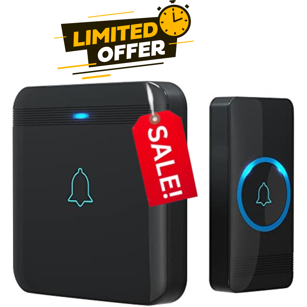 Wireless Doorbell Kit with 1300ft Range 52 Melodies 5 Volume Levels Waterproof Chime-image