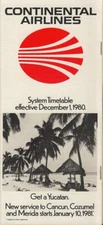 Continental Airlines system timetable 12/1/80 [308CO] Buy 4+ save 25%