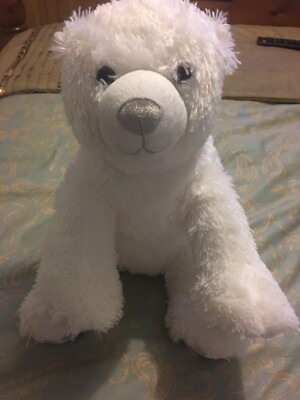 Build A Bear weiße & glitzernde Flecken 14 Zoll Eisbär mit lachenden Kindergeräuschen