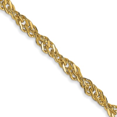 14k Yellow Gold 2.75mm Singapore Chain Necklace 24