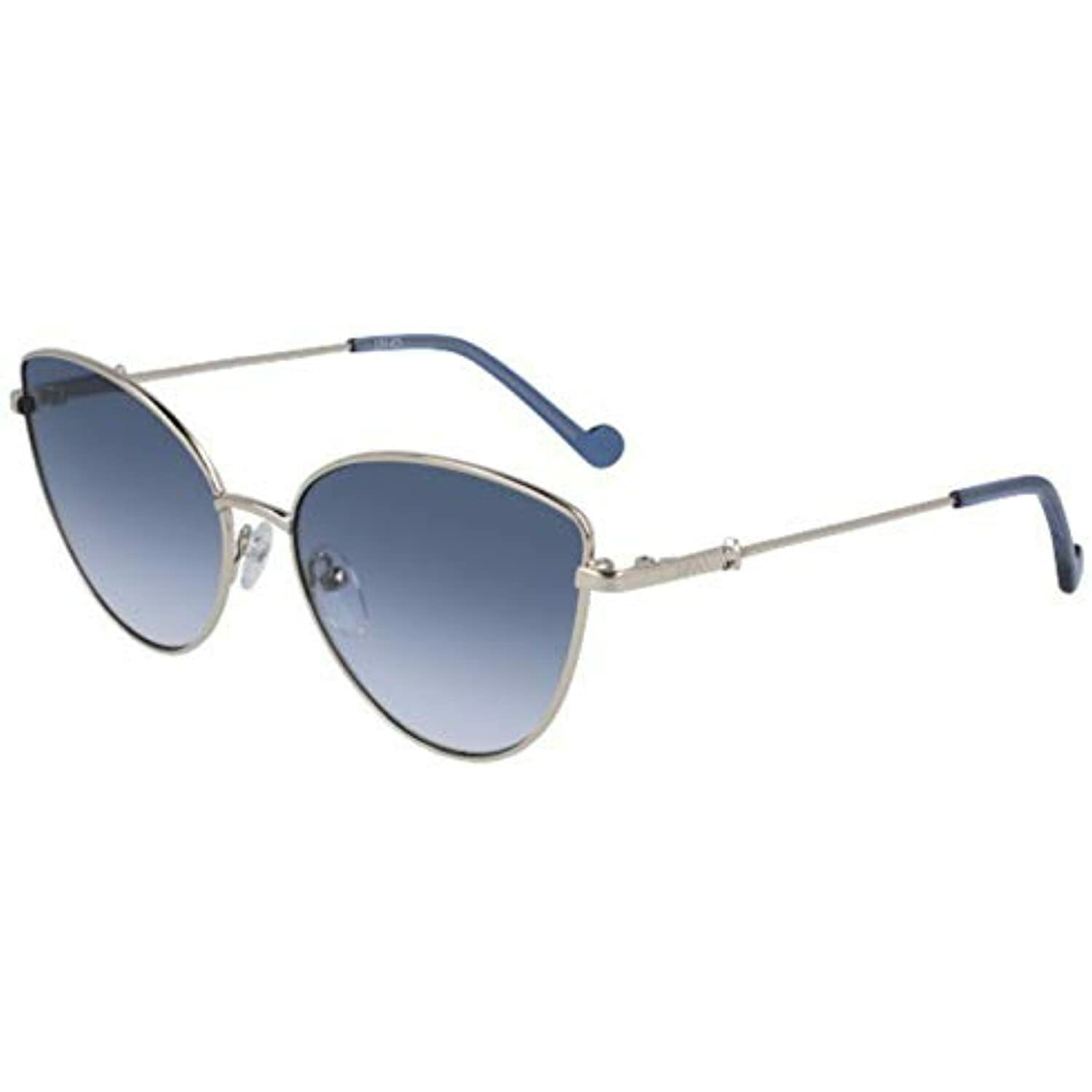 NEW Liu Jo LJ 130S 714 Light Gold & Blue Sunglasses with Blue Lenses & LJ Case