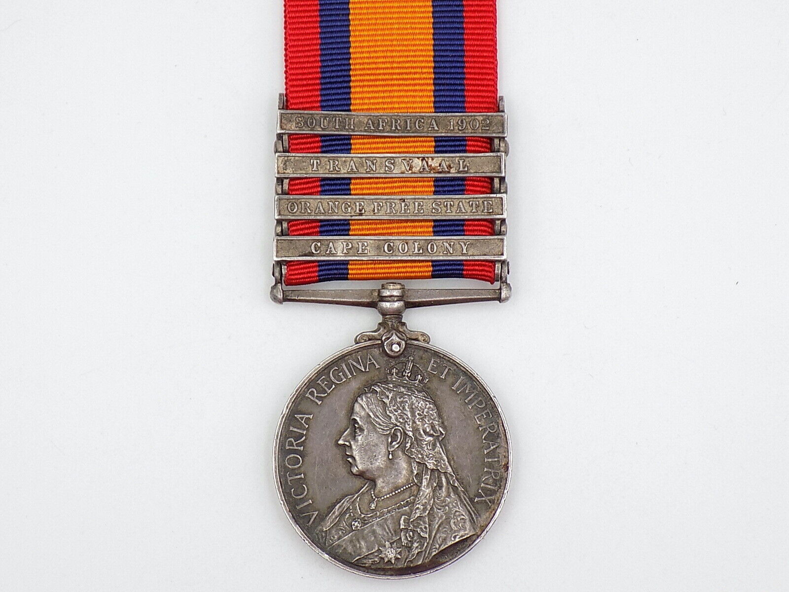Original Boer War British South Africa Victoria Medal 4 Bars Named to Trooper