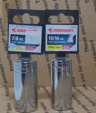 2 pk JobSmart 3/8 Drive 7/8 & 13/16 Standard Socket 12pt New Free Shipping BX233