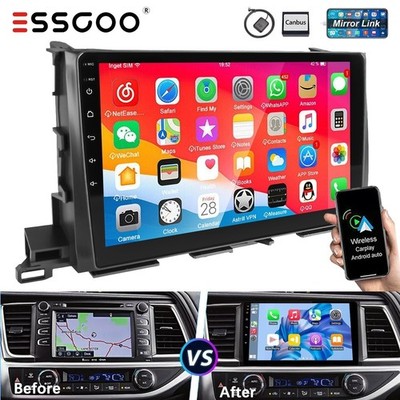For Toyota Highlander 2014-2019 Car Stereo Radio Android 14 Carplay GPS Navi BT