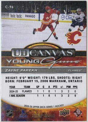 Upper Deck 2025-26 Series 1 UD Canvas Young Guns #C-96 Zayne