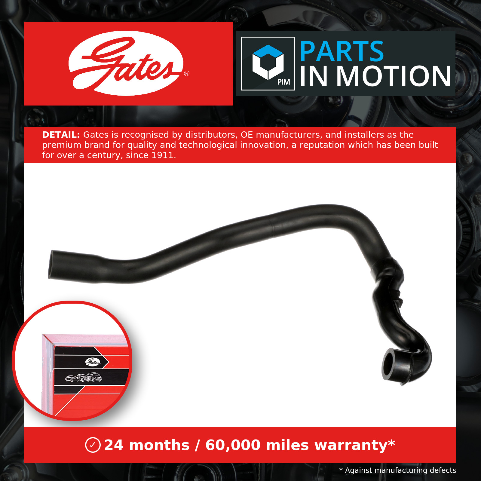 Crank Case Breather Pipe Hose fits VOLVO S60 Mk1 2.0 2.3 2.4 2.5 00 to 10 Gates - Image 19