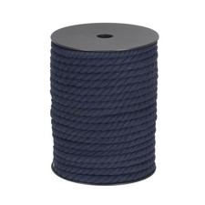 Cotton Rope 3 Strand Twisted Braided Rope Navy blue 8mm Dia