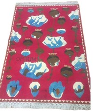 Opium Handmade Afghan Wool amazing War rugs Great Quality  Size 147x96cm