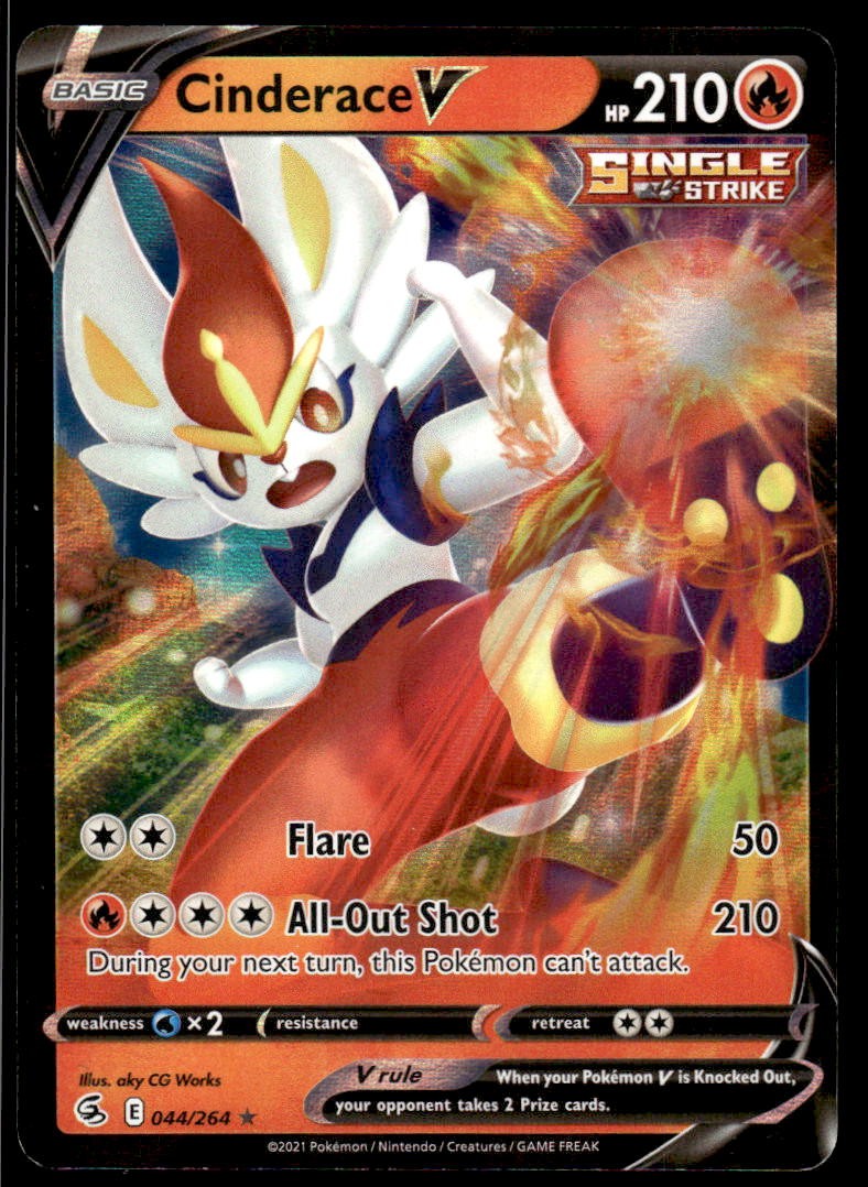 Pokemon TCG SWSH08: Fusion Strike #044/264 Cinderace V (44) NM