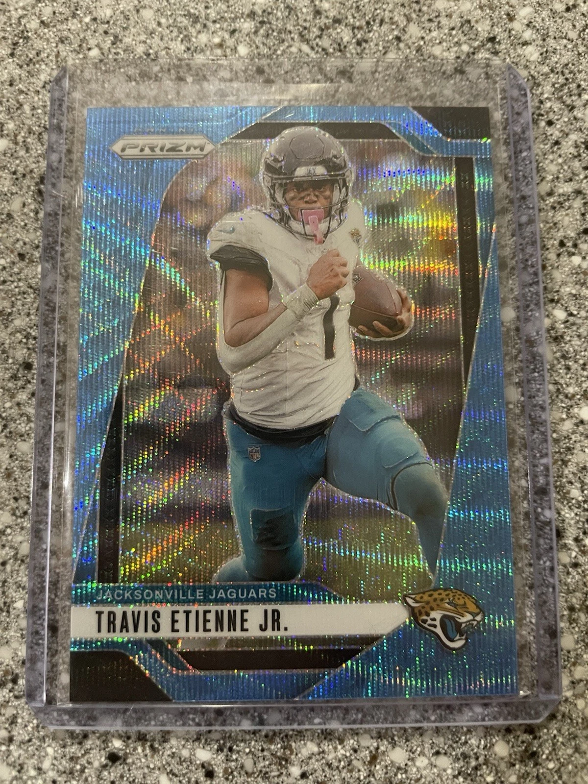2024 Panini Prizm Football Travis Etienne Jr. Blue Wave Prizm 82/230