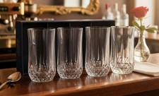 Cristal D'Arques Longchamp Diamond Cut Crystal Highball Tumblers Pair