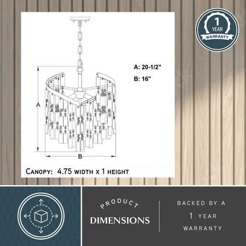 Vaxcel Lighting P0364 Isabel 4 Light 16"W Pendant - Nickel - Picture 9 of 12