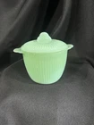 New ListingVintage 1950s Fire King Jadeite Green Glass Jane Ray Sugar Bowl  Anchor Hocking