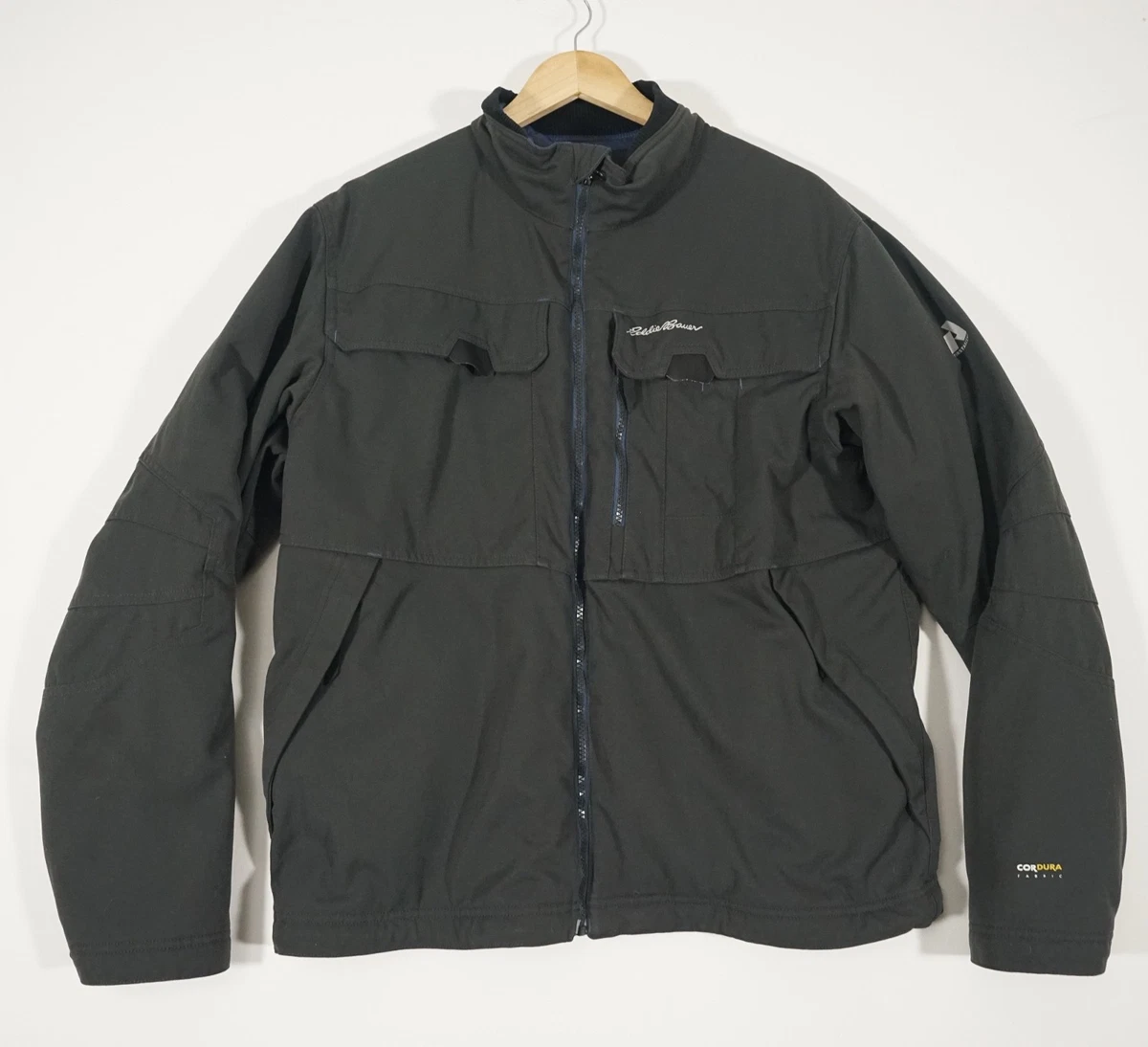 Veste Bomber Homme Eddie Bauer – Duvet Bouffant, Marron, Taille S, Comme Neuve