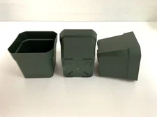 Pots KORD 3 1/2 inch Green Square Sturdy Plastic NEW Qty 15