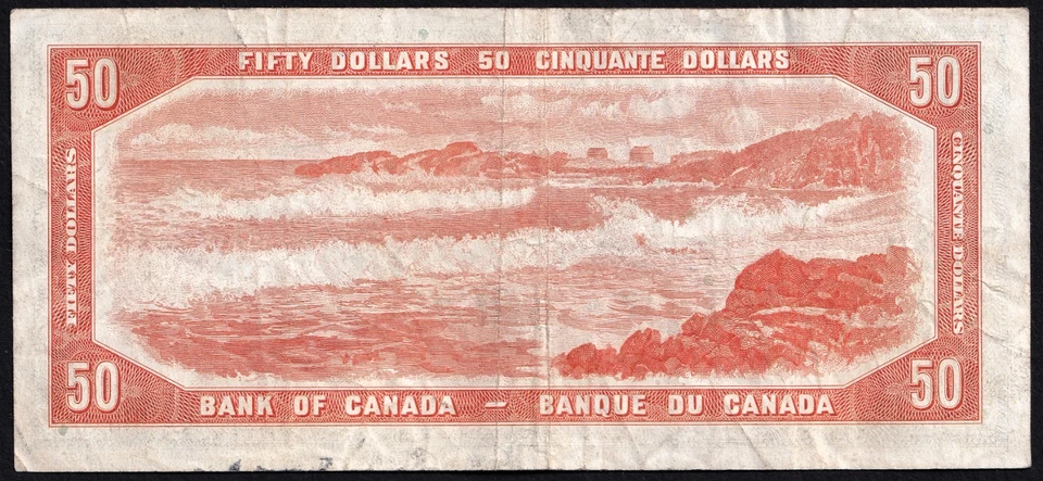 Canada 1954 $50 Fifty Dollar Devils Face Banknote Beattie - Coyne A/H 2343635 - Image 2 of 2