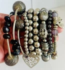 7 x Vintage & Newer Bulk Bracelet Jewellery Lot Silver Tone Fashion Costume Lot