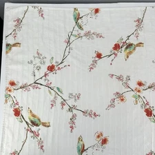Lenox American by Design Chirp Linen Tablecloth 52x52 White Birds Floral Spring