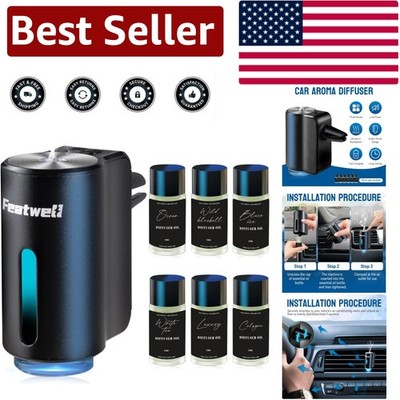Universal Car Air Freshener - Elegant Black Aroma Diffuser with Essential Oils