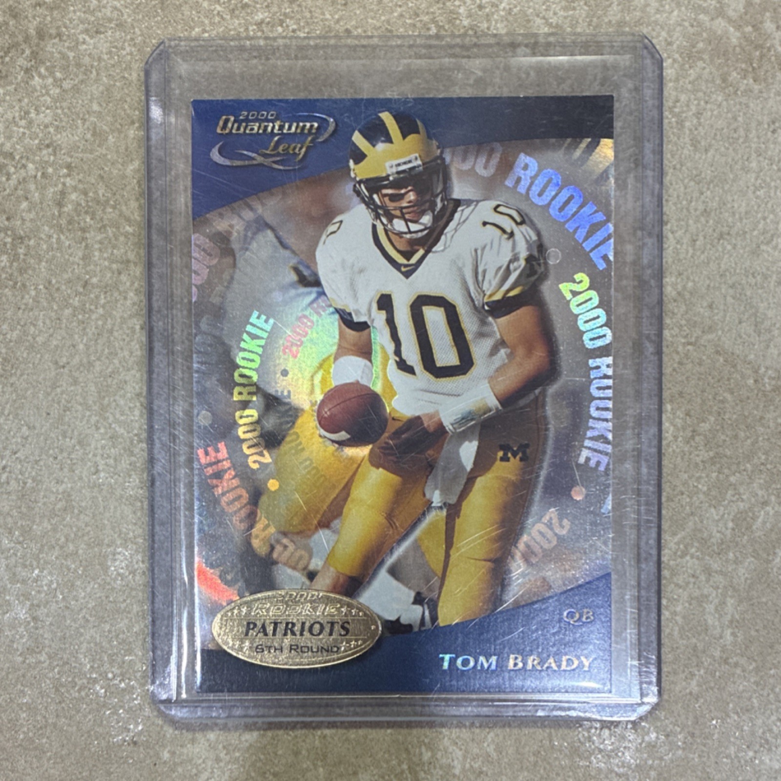 2000 Quantum Leaf Tom Brady Rookie 🔥 Patriots, Wolverines Football card