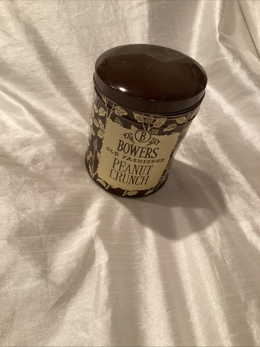 Vintage Metal Tin Can Full Of Buttons Bowers Peanut Crunch Can 1 Pound ...