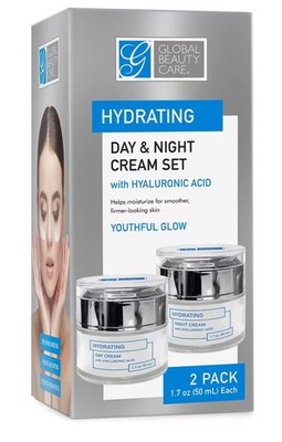 GLOBAL BEAUTY CARE HYDRATING DAY & NIGHT CREAM SET HYALURONIC ACID 2 Pk (1 Box)
