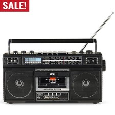 Boombox MP3 Conversion Radio To Cassette W/ 4-Band Bluetooth Dual 3 Speakers