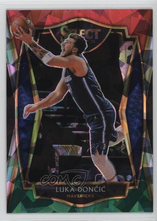 2020-21 Select Premier Level Red White Green Cracked Ice Prizm Luka Doncic 1d0h