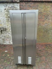 Commercial Stainless Steel Double Door Storage Cupboard Cabinet Lockable Shelves