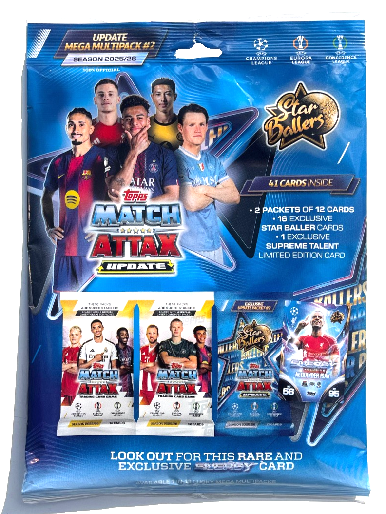TOPPS MATCH ATTAX UPDATE 2025/26 STAR BALLERS MEGA MULTIPACK #2 ~ NEW SEALED ~