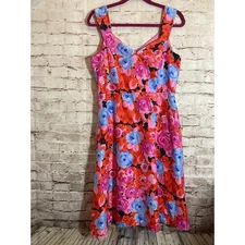 Madison Studio Silk Dress 10 Dark Romantic Florals A Line Feminine Colorful Midi