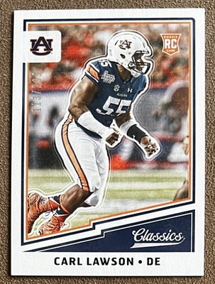 2017 Classics Red Back Rookie /299 Carl Lawson #212 Auburn Numbered Parallel RC
